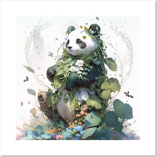 Panda Portrait Animal Painting Wildlife Outdoors Adventure Posters and Art